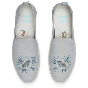 Disney Tom’s Blue Cinderella Printed Canvas Deconstructed Alpargata Shoes Sz. 10